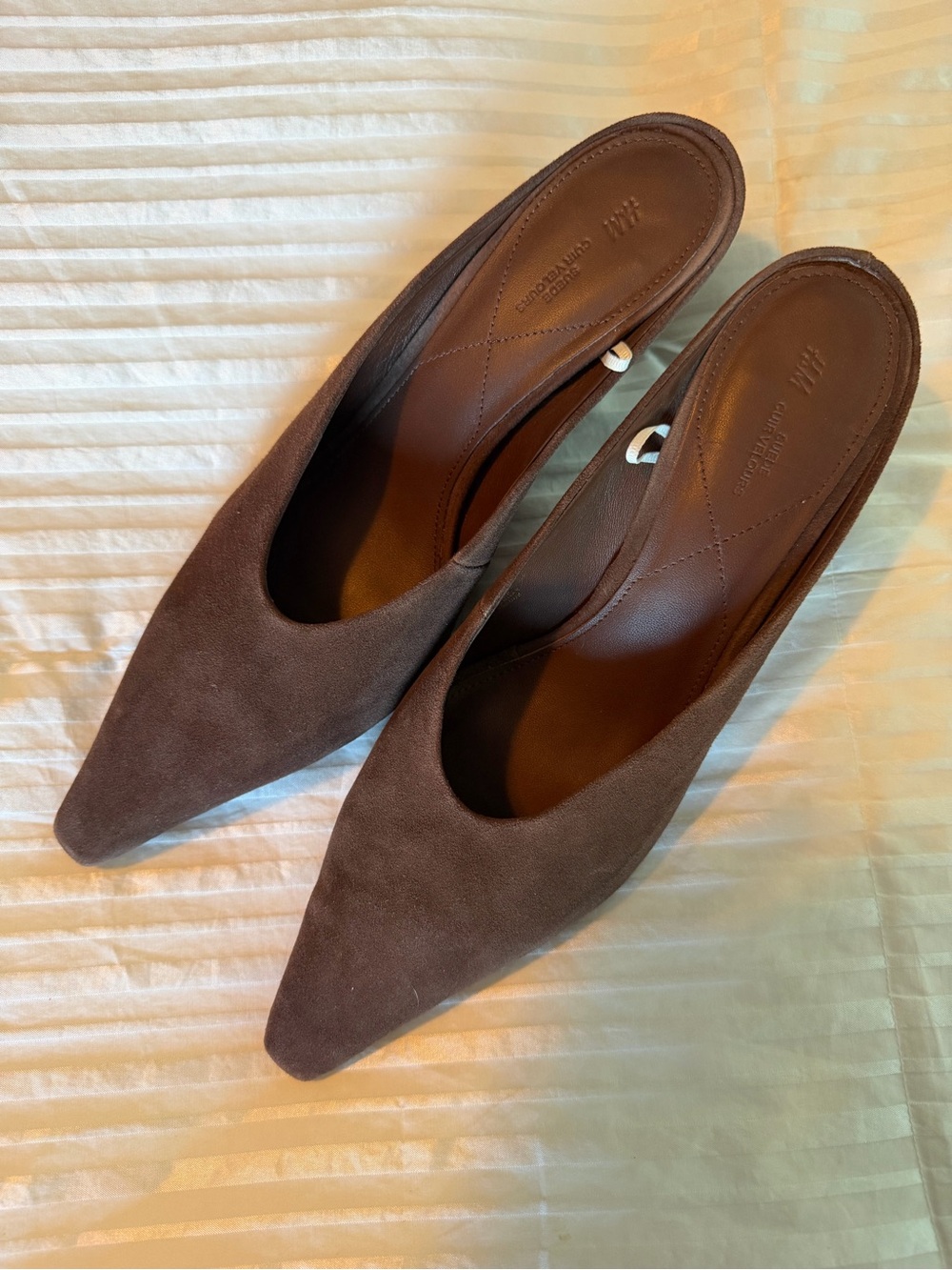H&M Dark Brown Pointed Mule Flats